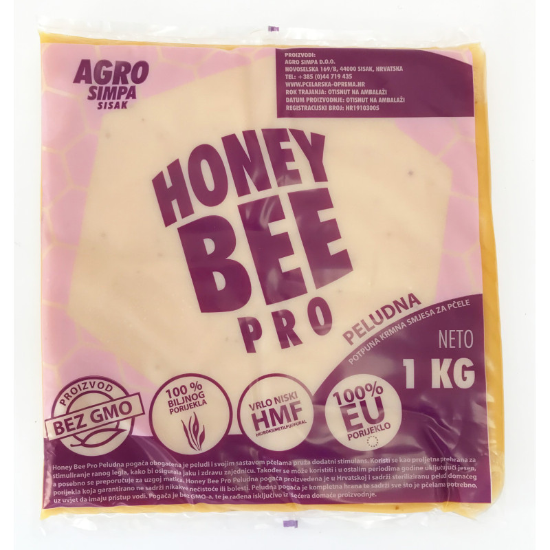 HONEY BEE PRO virágporos cukorlepény 1 kg – Sterilizált virágporral