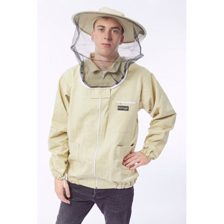 Bluza pszczelarska z kapeluszem rozpinana