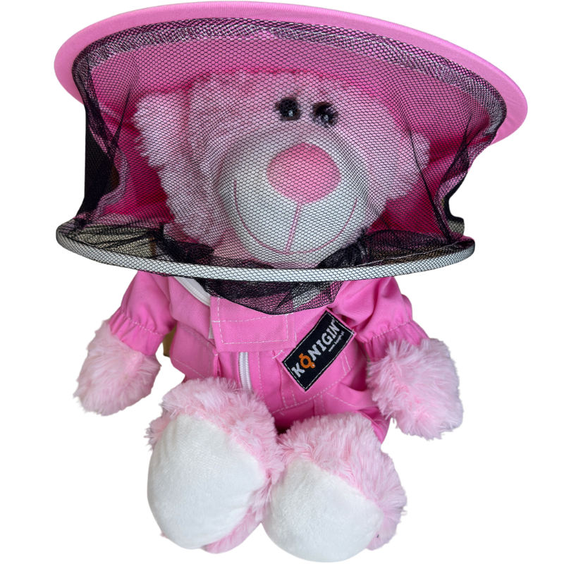 Méhész plüssmackó - rózsaszín