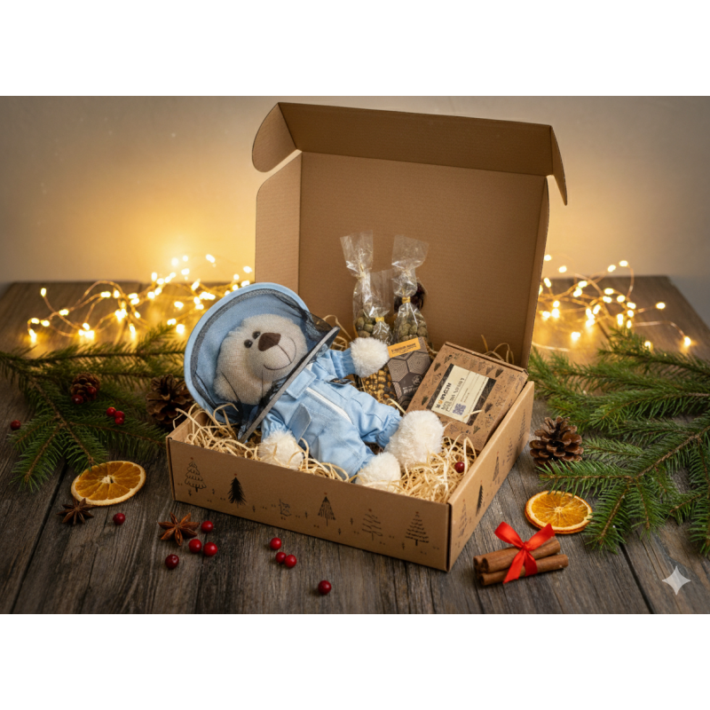 Karácsonyi Díszdoboz Méhész Mackóval